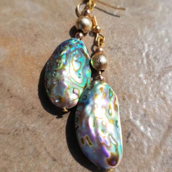Abalone Shell Earrings - Picture 3 of 6